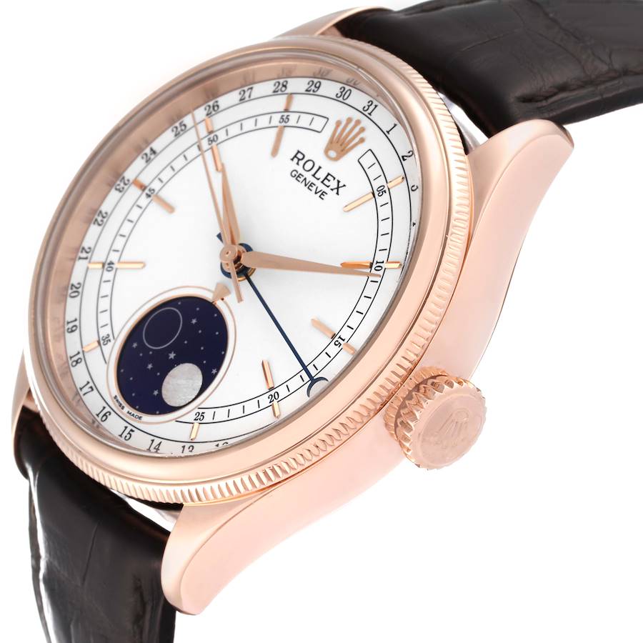 Rolex Cellini Moonphase White Dial Rose Gold 39mm Mens Watch 50535 New