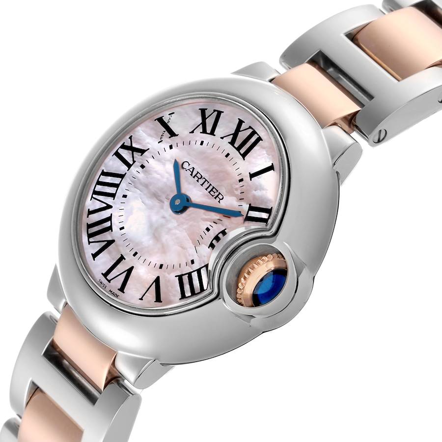 Cartier Ballon Bleu Steel Rose Gold Pink MOP Dial Ladies Watch W6920034
