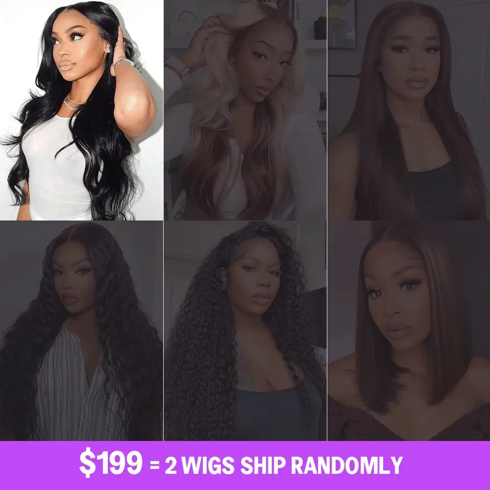 Megalook Mystery Box $199 Get 2 Different Lace Wigs 10-30Inch Human Hair Valued $400