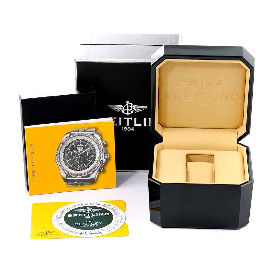 Breitling Bentley Motors Black Dial Chronograph Mens Watch A44362