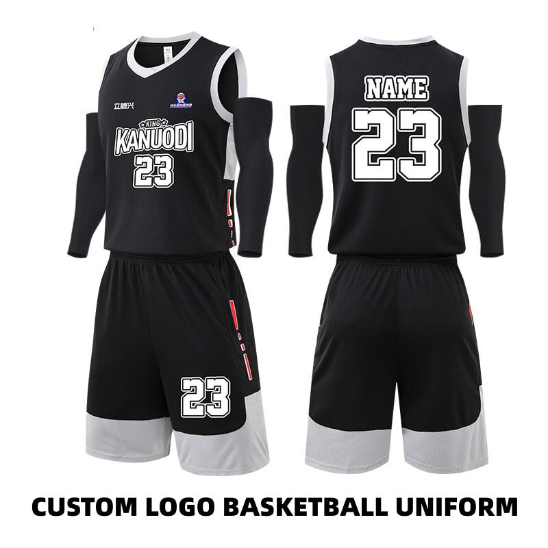 Custom Black White Basketball Jersey Design for Team
