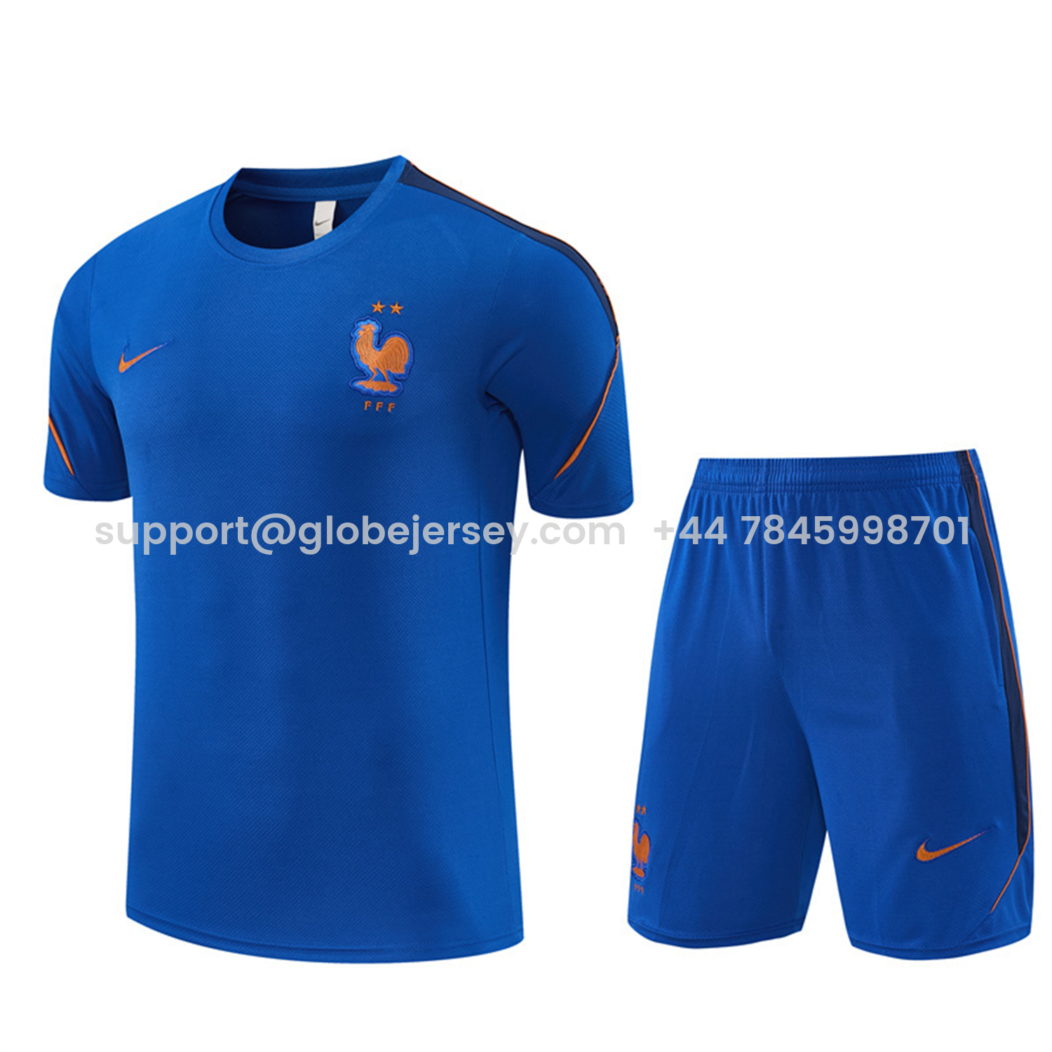 France 2026 Short-Sleeve Training Set - Blue Top & Shorts