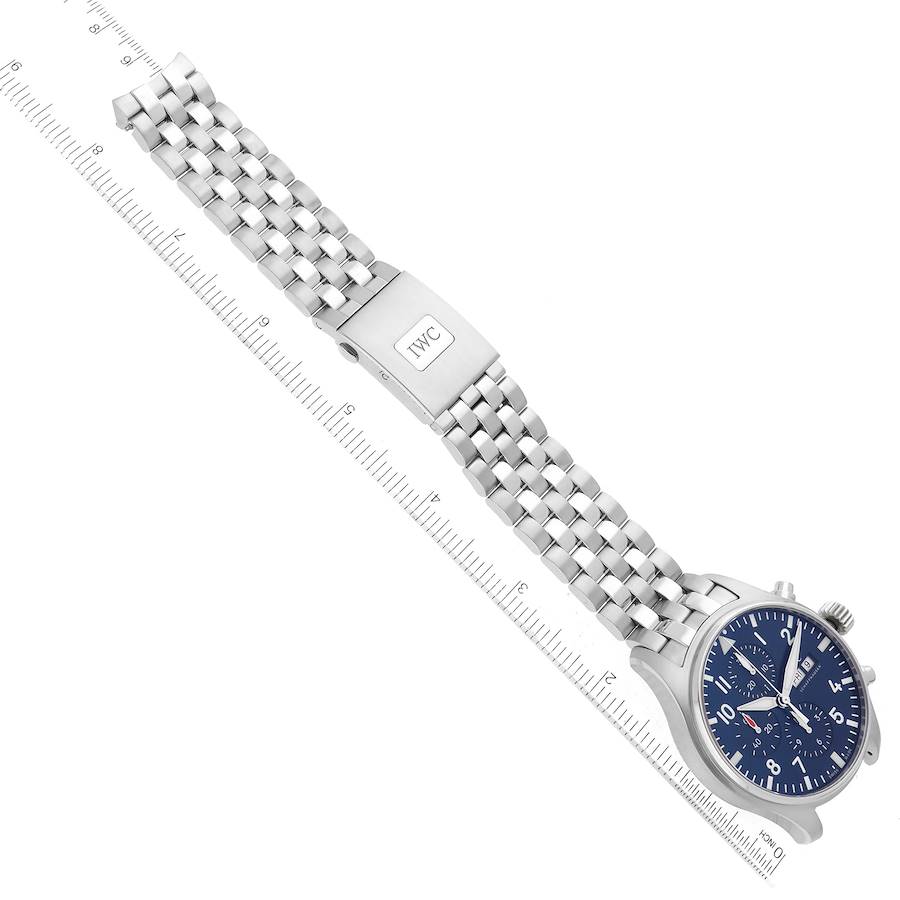 IWC Pilot Le Petit Prince Blue Dial Steel Chronograph Mens Watch IW377717