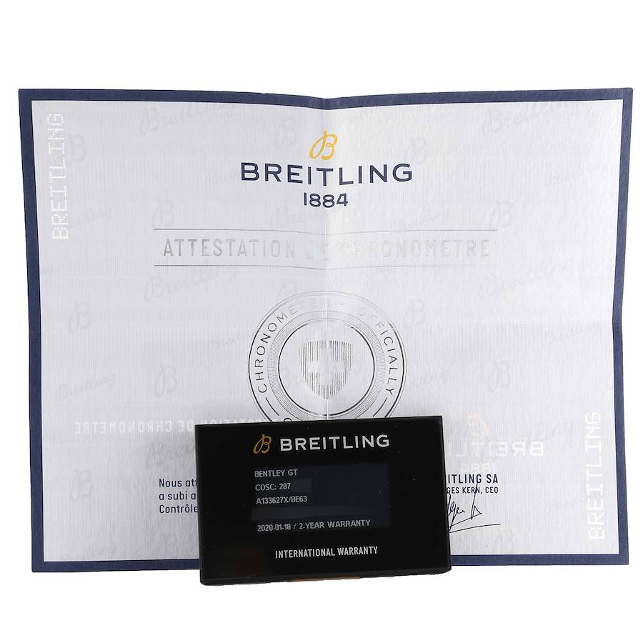 Breitling Bentley Motors GT Blue Mother of Pearl Dial Watch A13362