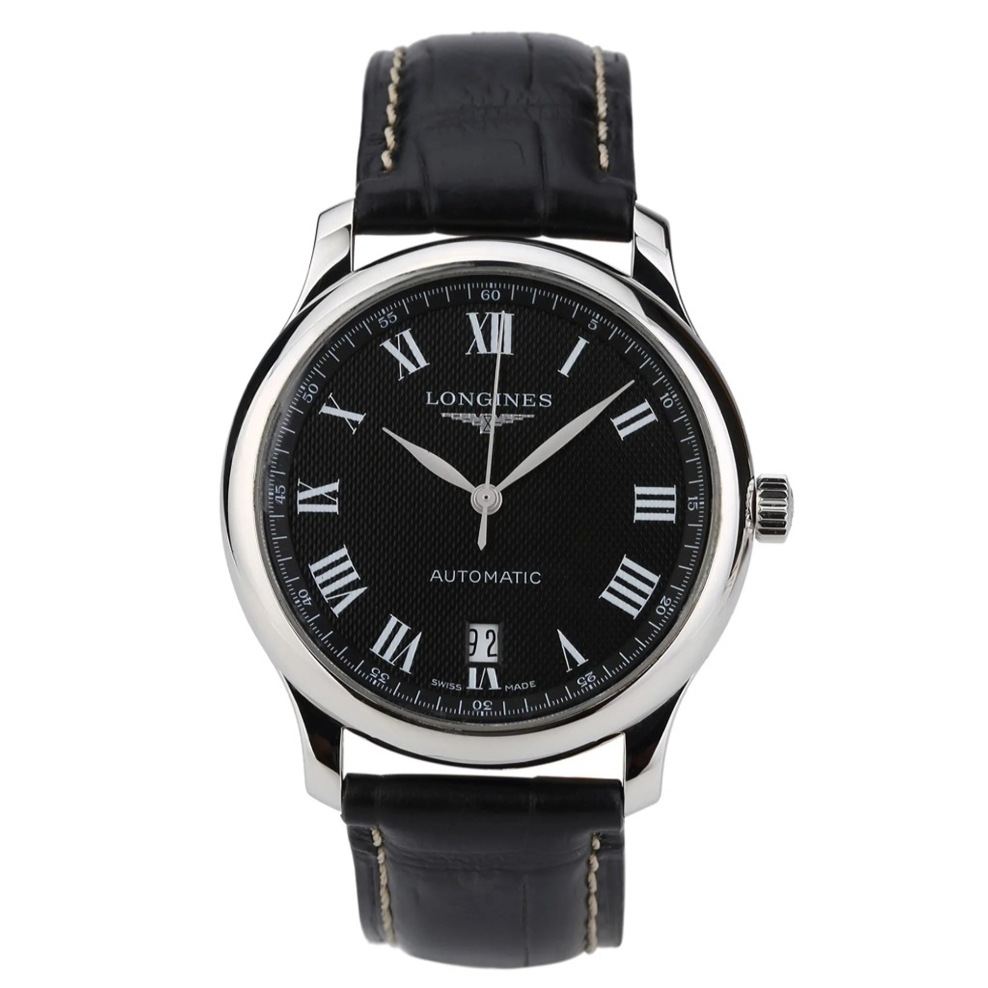 Longines Men's L2.628.4.51.7 Master Collection Black Leather Watch