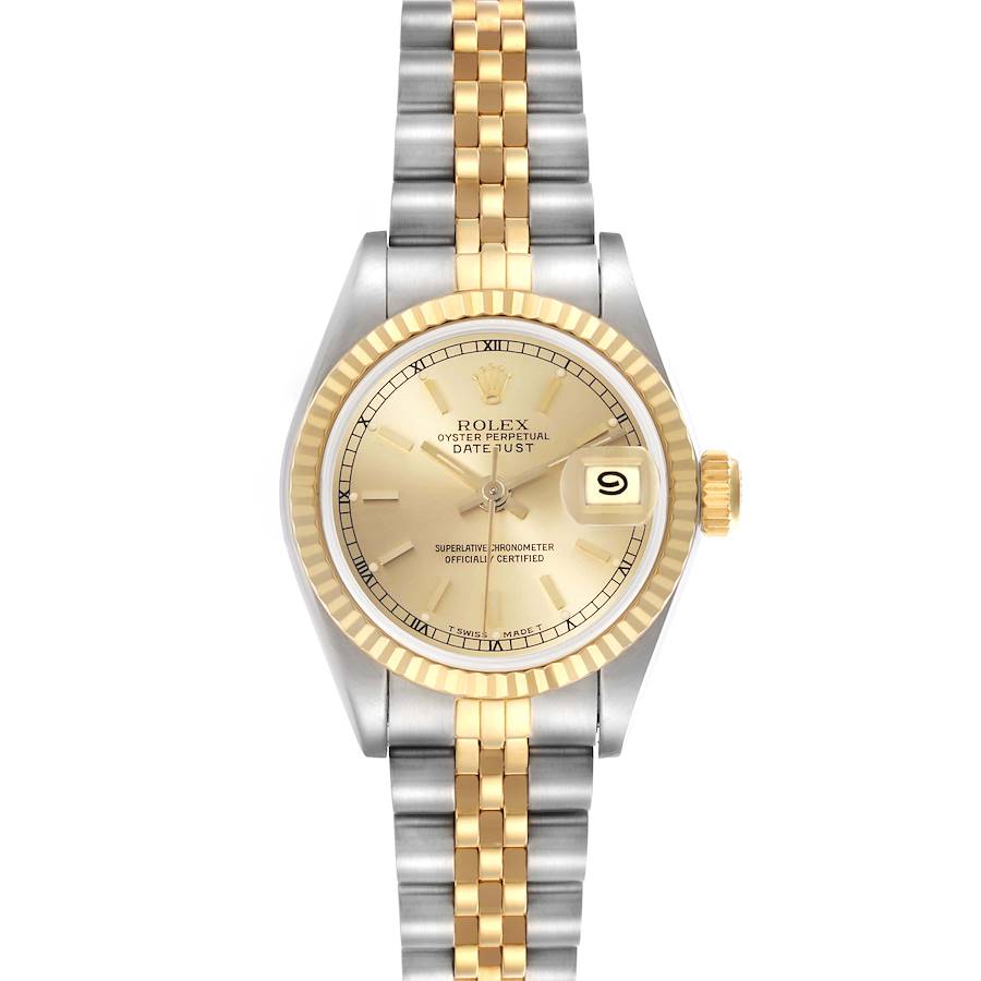 Rolex Datejust Steel Yellow Gold Champagne Dial Ladies Watch 69173