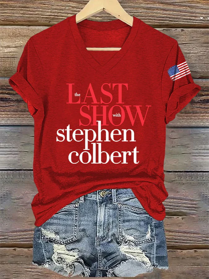 🔥Buy 3 Get 15% Off🔥V-Neck Retro Last Show Print T-Shirt