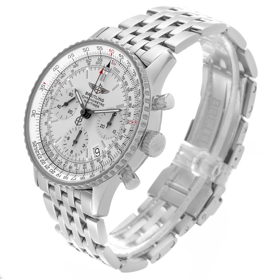 Breitling Navitimer Chronograph Silver Dial Steel Mens Watch A23322