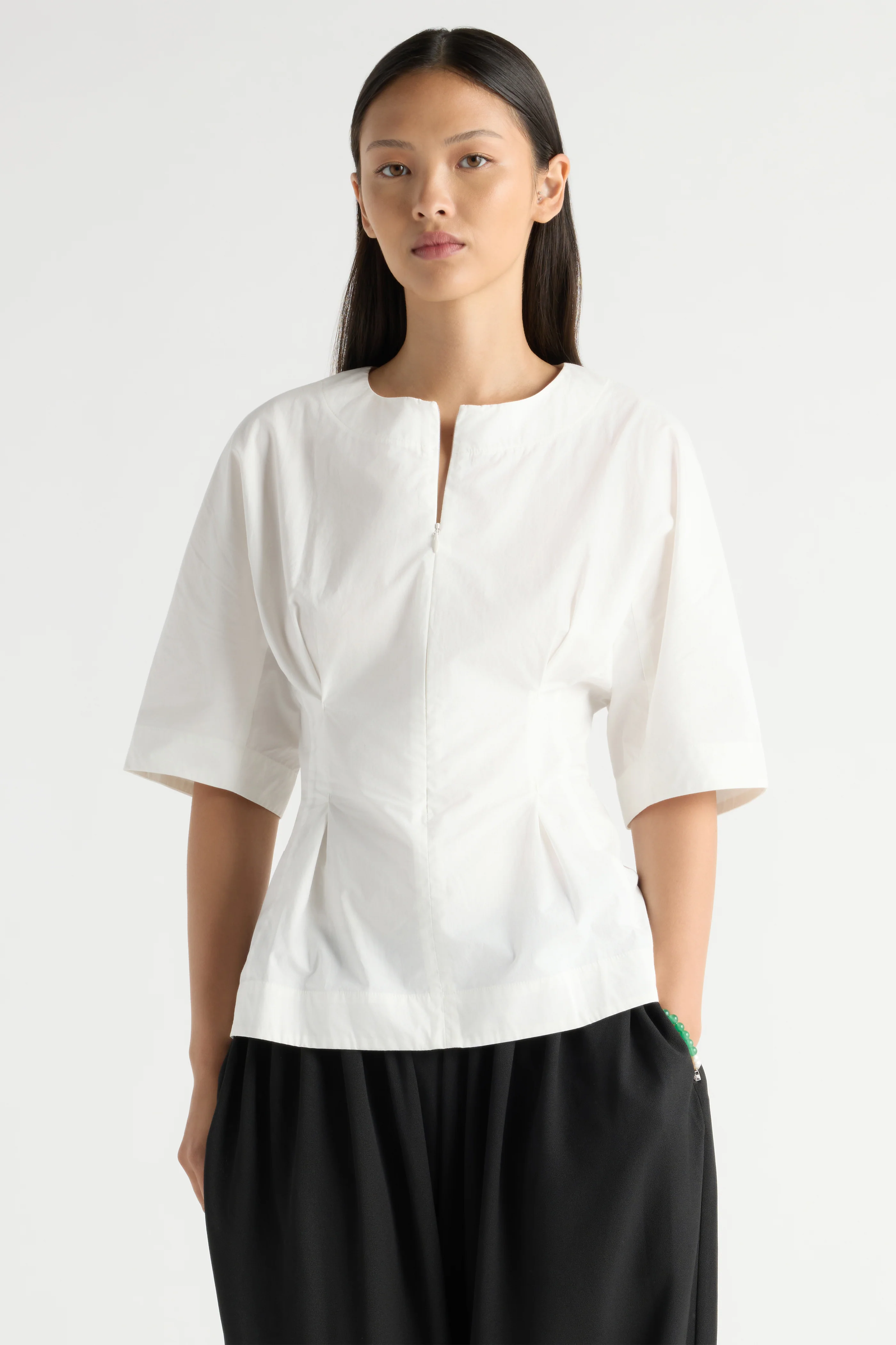 Maryam Cotton Poplin Sculpted Blouse
