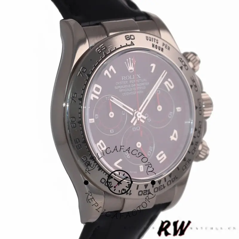 Rolex Daytona 116519 Black Racing Dial Leather strap 40mm Mens Replica Watch