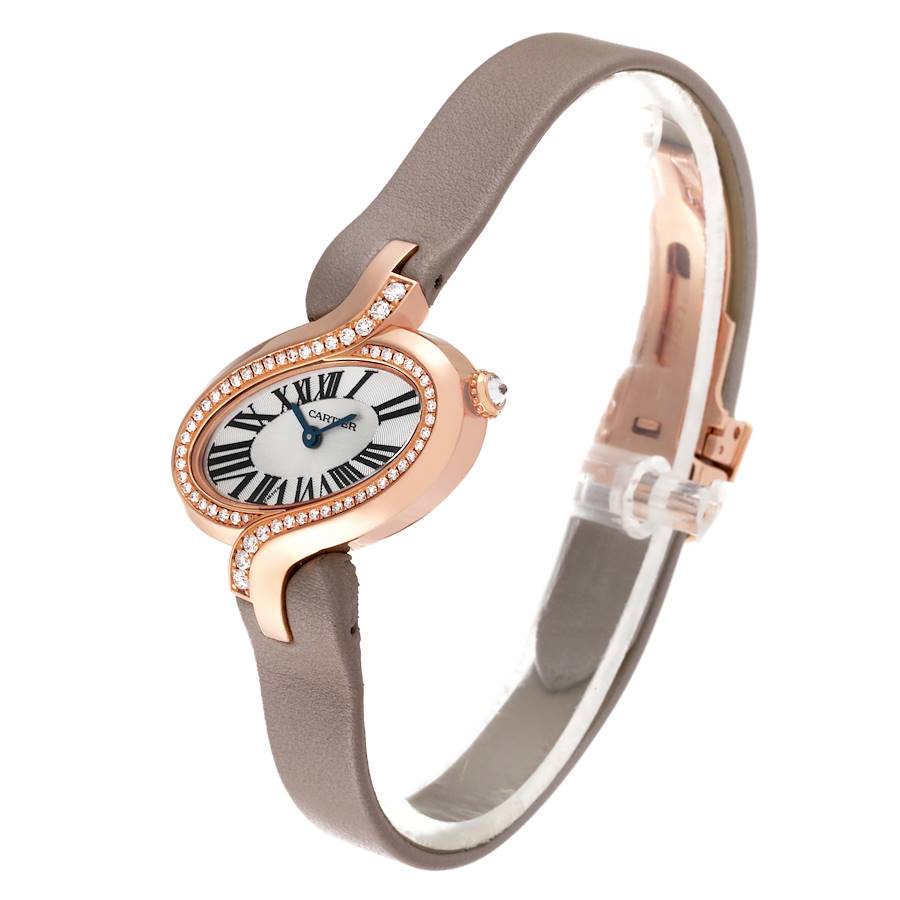 Cartier Delices de Cartier Small 18k Rose Gold Diamond Ladies Watch WG800013