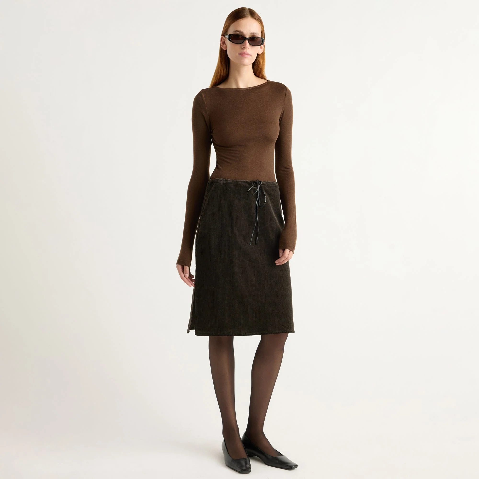 Bellamy Corduroy Tie-Waist Skirt