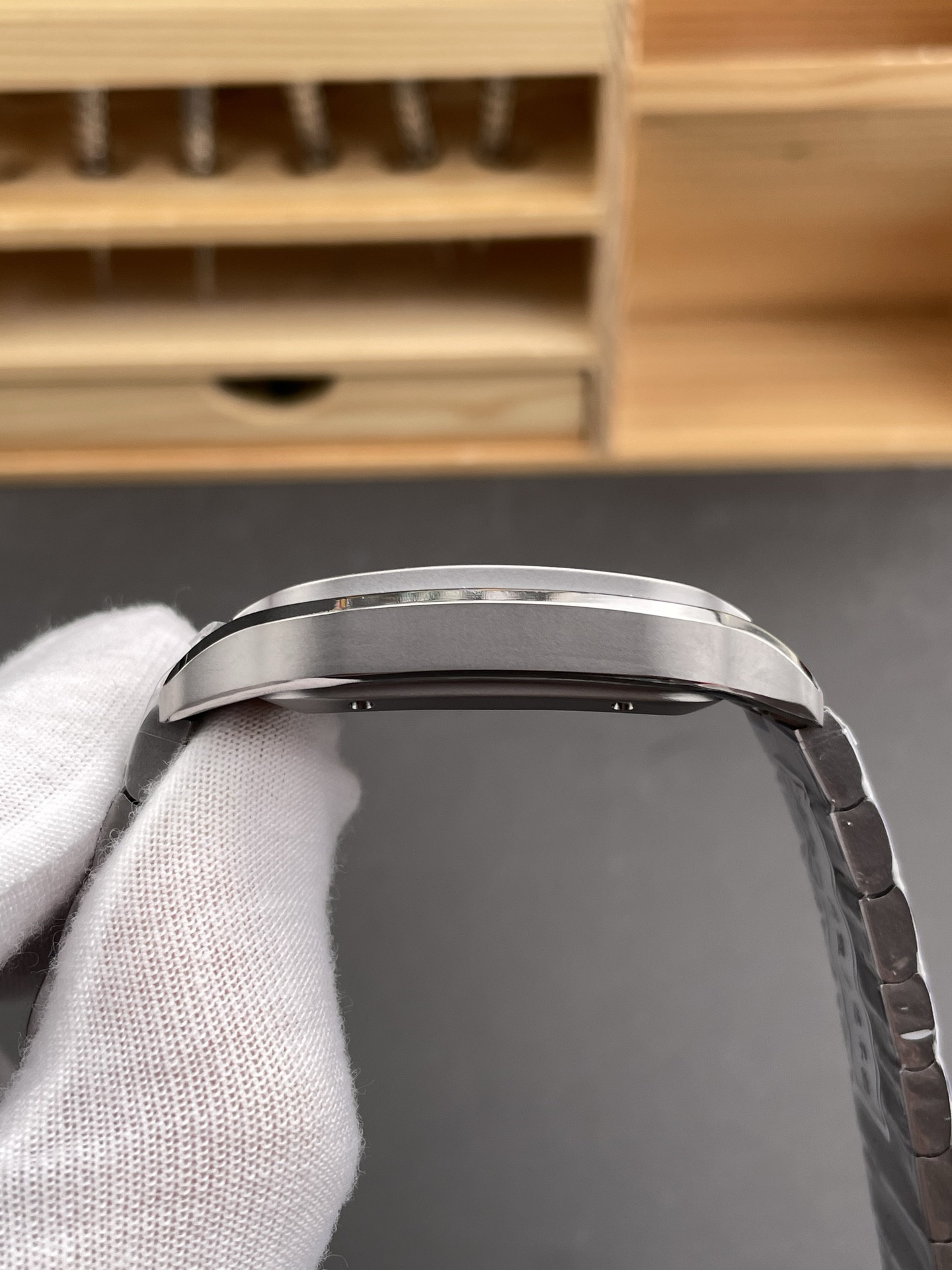 Titanium Santos, White Dial Large Men's Model