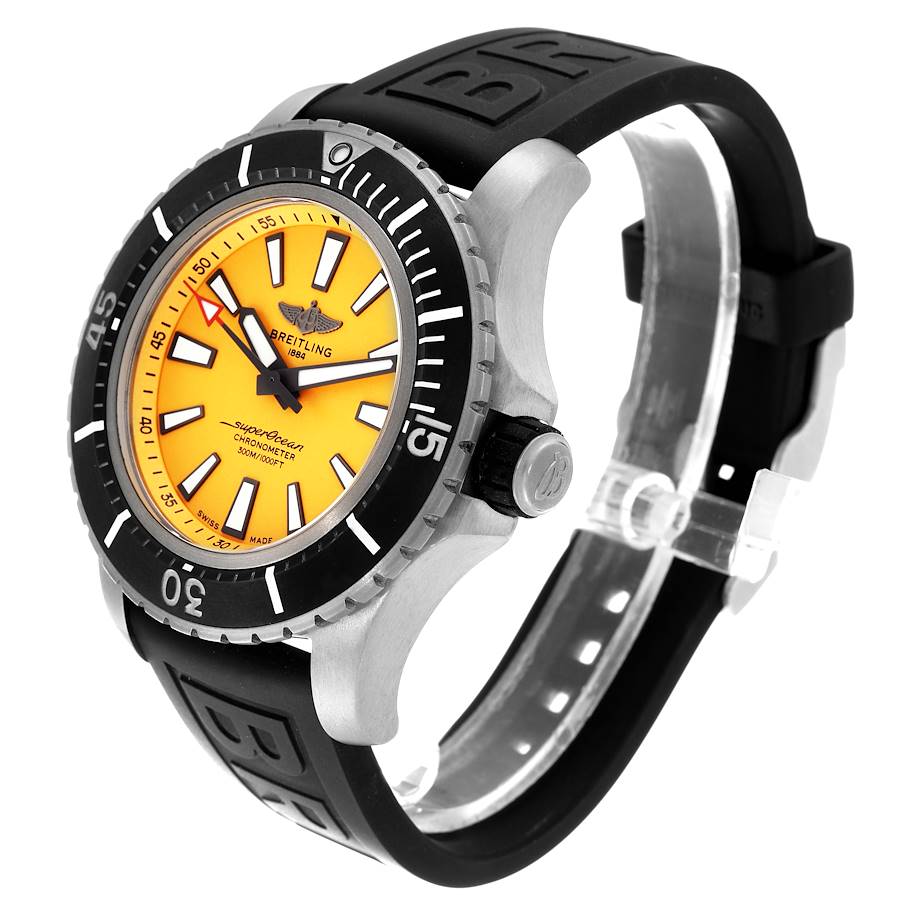 Breitling Superocean Yellow Dial Titanium Mens Watch E17369
