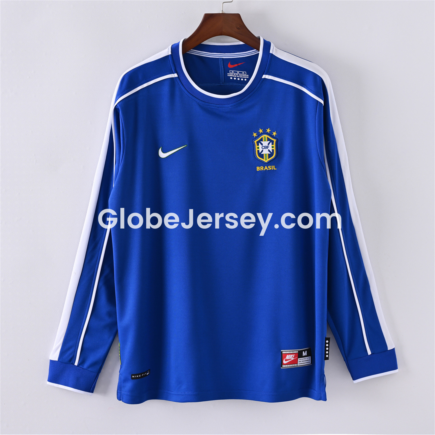 Retro Brazil 1998 Away Long Sleeves Jersey