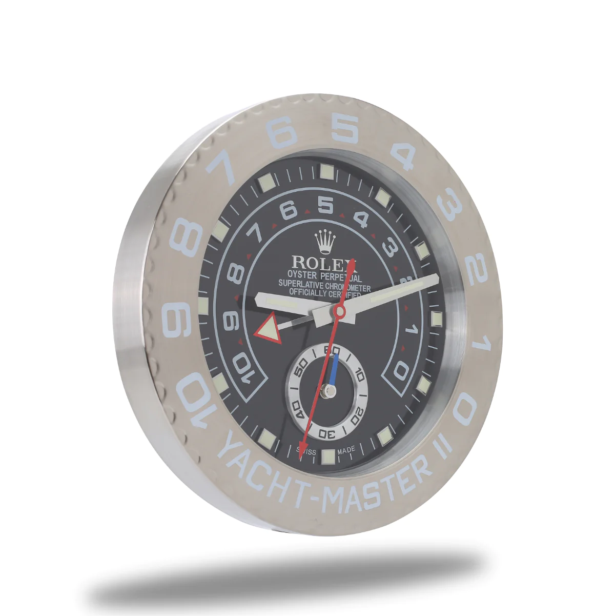 Rolex Yacht Master Silver & Black Wall Clock