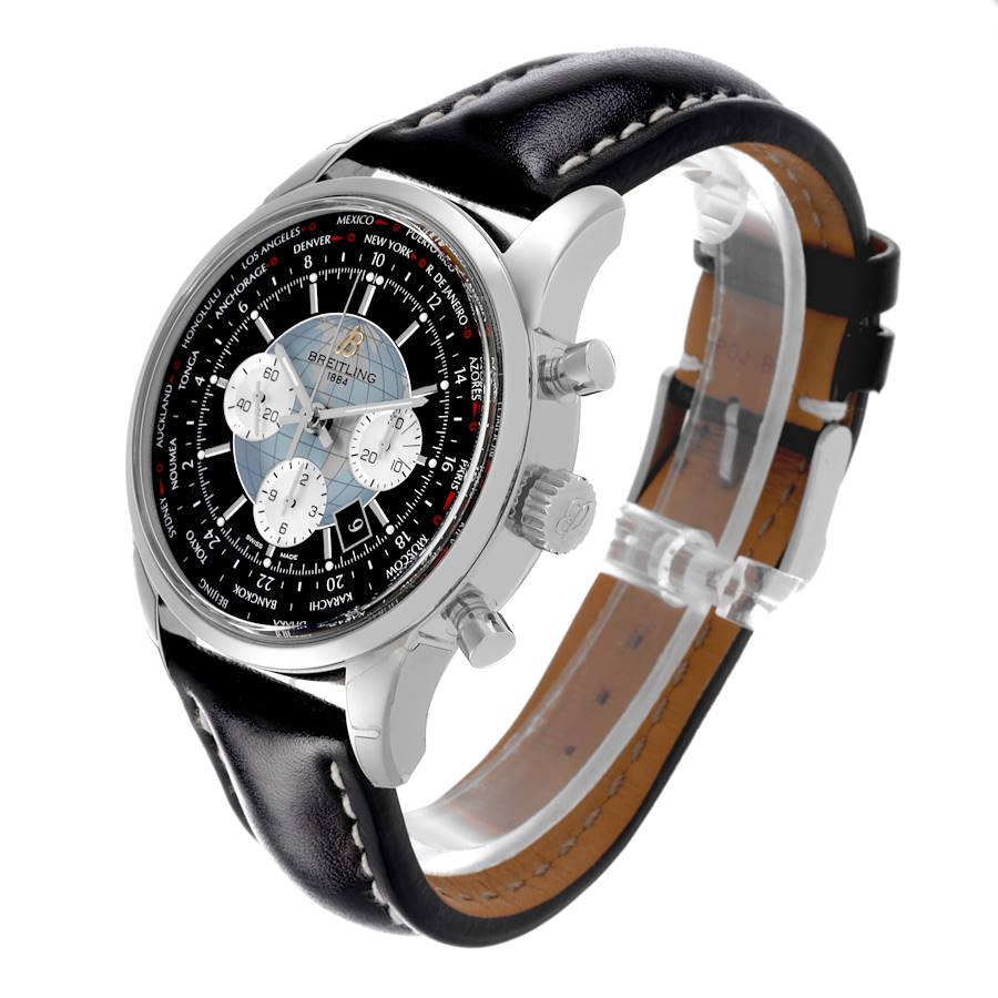 Breitling Transocean Chronograph Unitime Steel Mens Watch AB0510