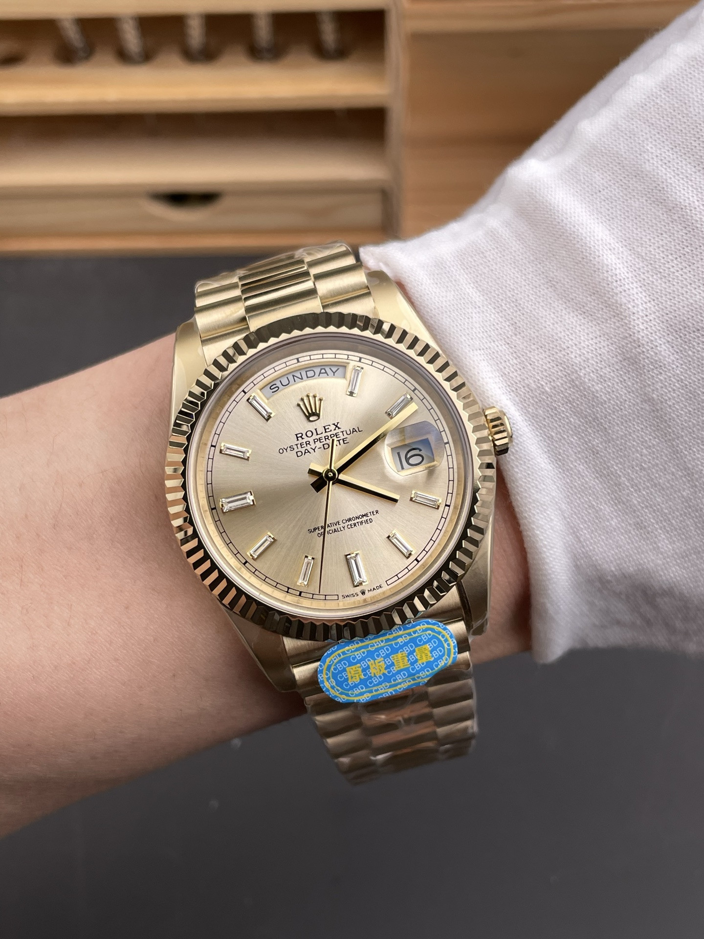 Full Gold Day-Date Yellow Diamond Bezel