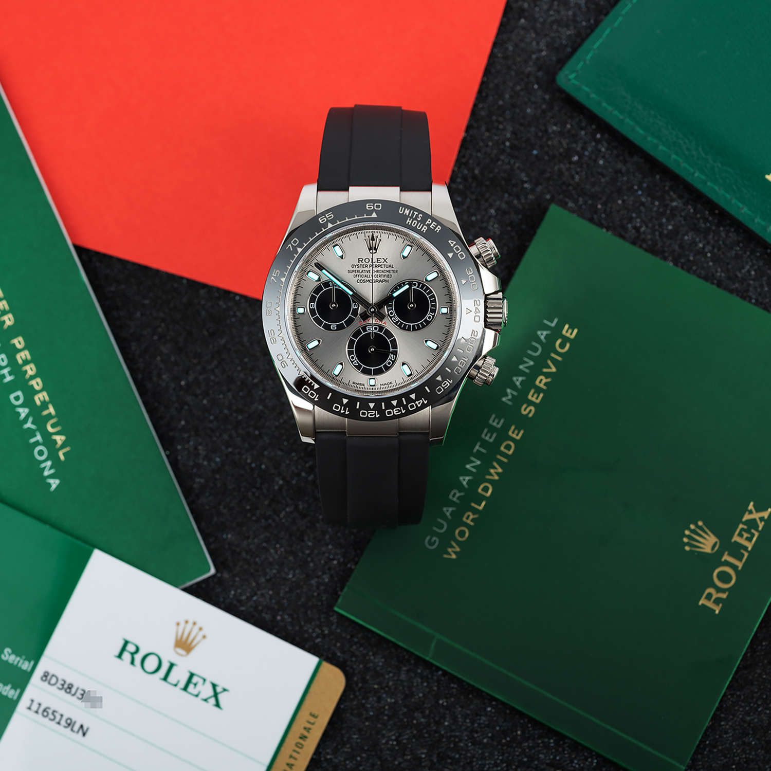 ??Limited Time Offer -Rolex Daytona White Gold Steel Grey Dial Oysterflex Strap 116519ln-0027