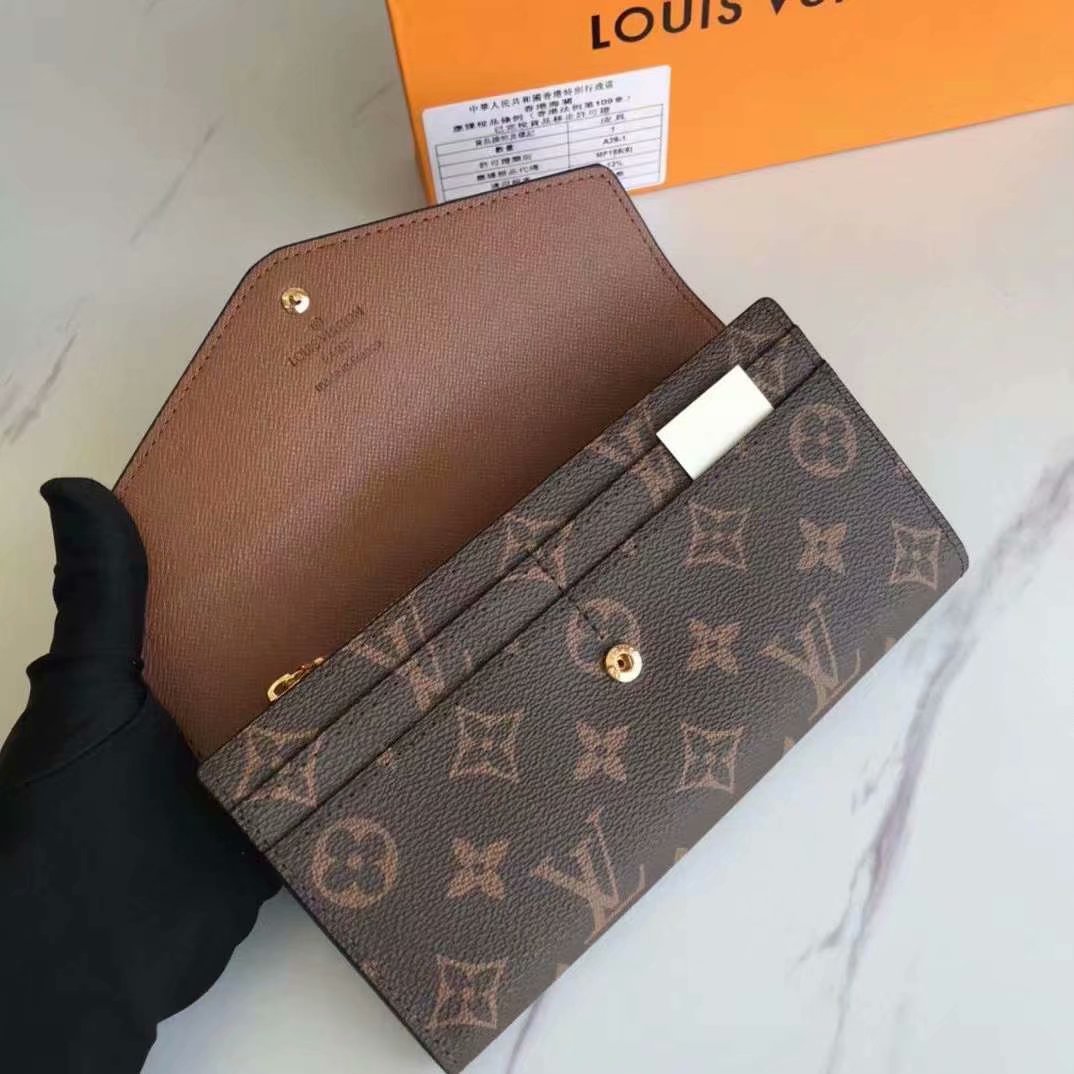 Louis Vuitton Sarah Wallet Monogram Canvas Brown 19Cm M60531