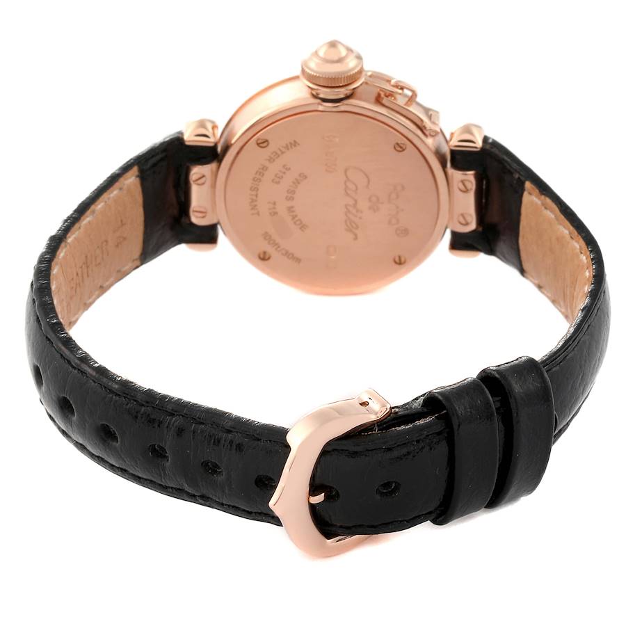 Cartier Pasha 27 Rose Gold Silver Diamond Dial Ladies Watch WJ124028
