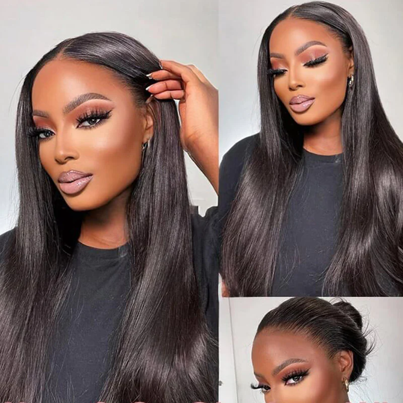 Special offer | 24inch = $179  13x6 Three-Go™ Glueless Wig Straight/Body Wave With Drawstring Natural Black 100% Human Hair Wig