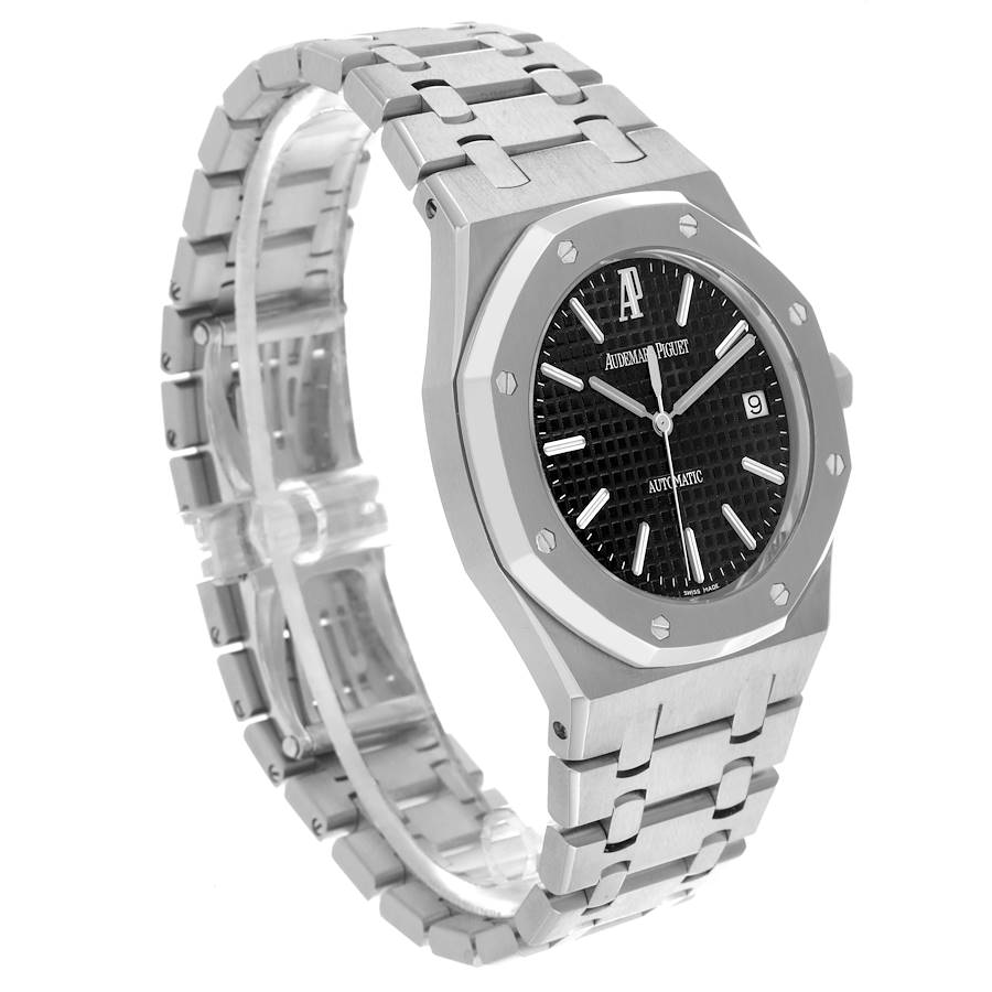 Audemars Piguet Royal Oak Black Dial Steel Mens Watch 15300ST