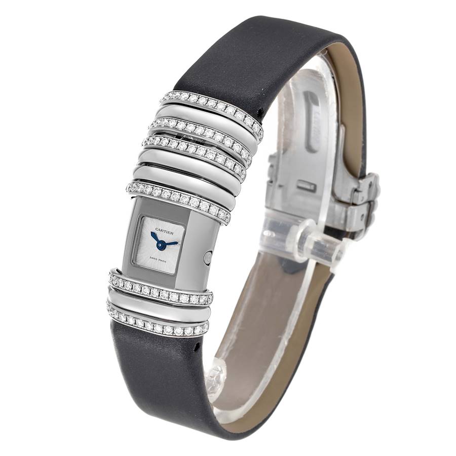 Cartier Declaration White Gold Titanium Diamond Ladies Watch WT000450