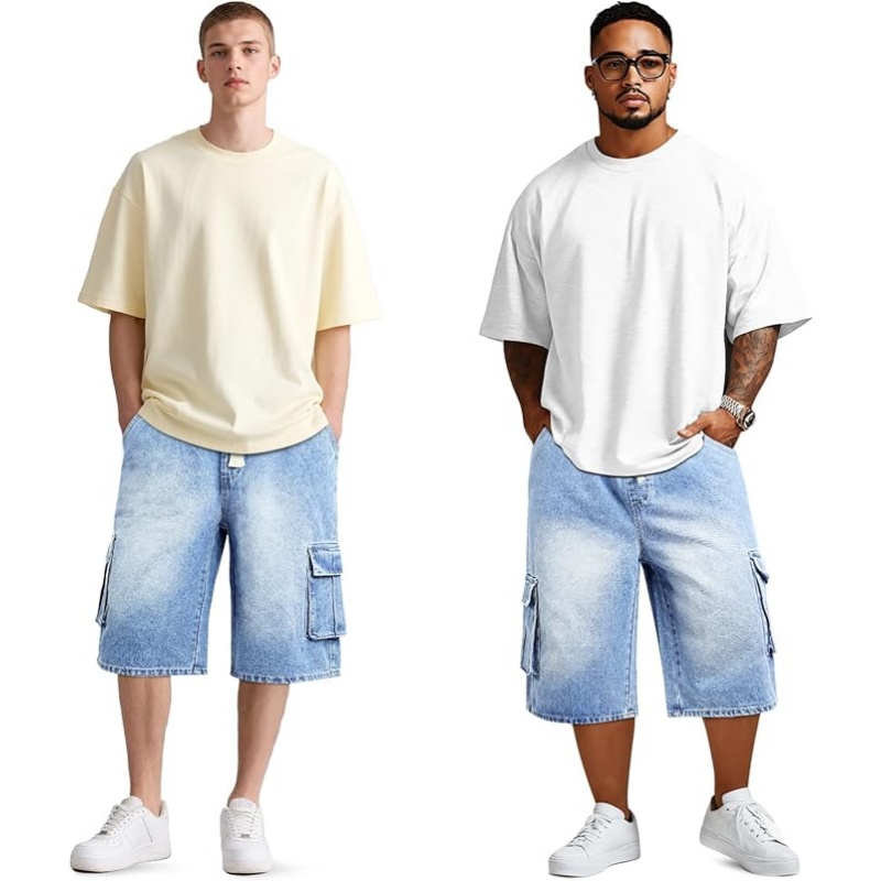 Mens Baggy Jean Shorts