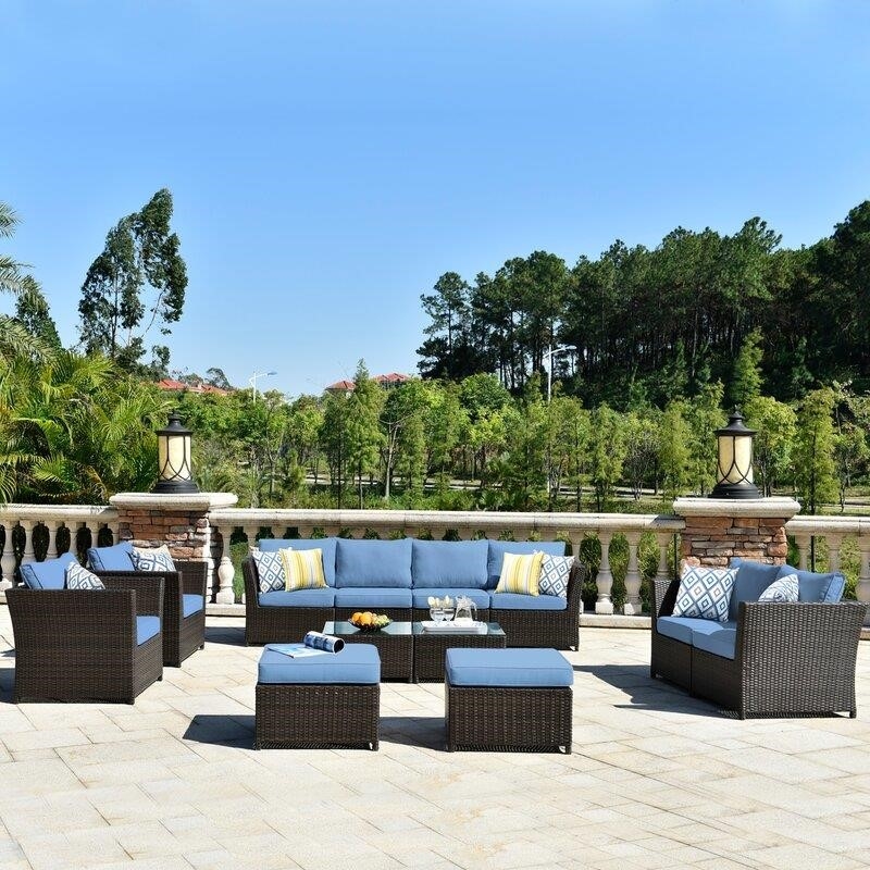 Cassville Wicker/Rattan 10 - Person Seating Group with Cushions