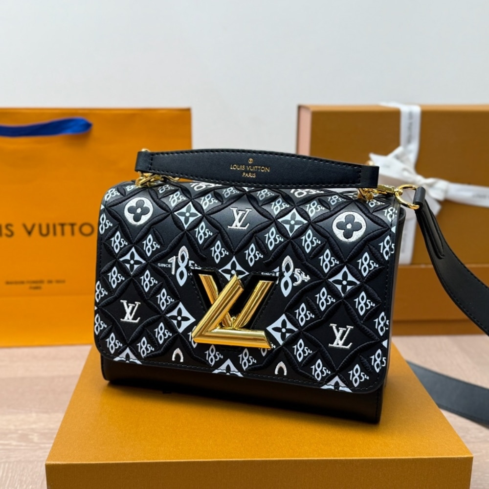 Louis Vuitton Twist MM Monogram Jacquard Black 23Cm