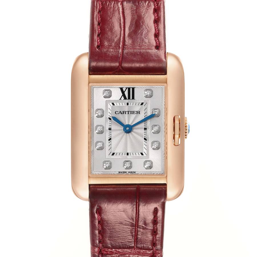 Cartier Tank Anglaise Rose Gold Diamond Dial Small Ladies Watch WJTA0007 Papers