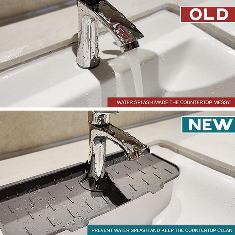 KitchenGuardTM Silicone Faucet Handle Drip Catcher Tray