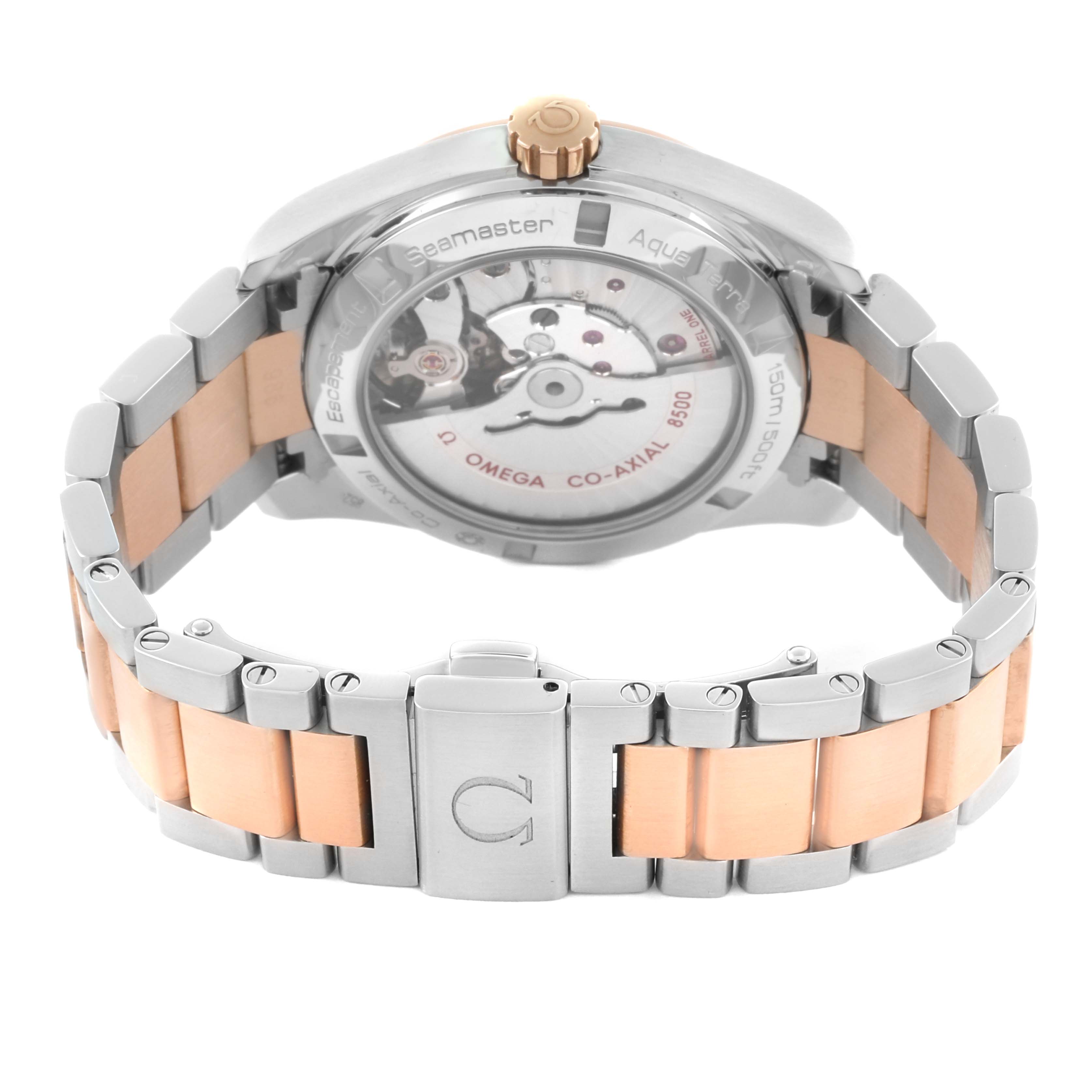 Omega Aqua Terra Steel Rose Gold Mother Of Pearl Diamond Watch 38.5 MM 231.20.39.21.55.001