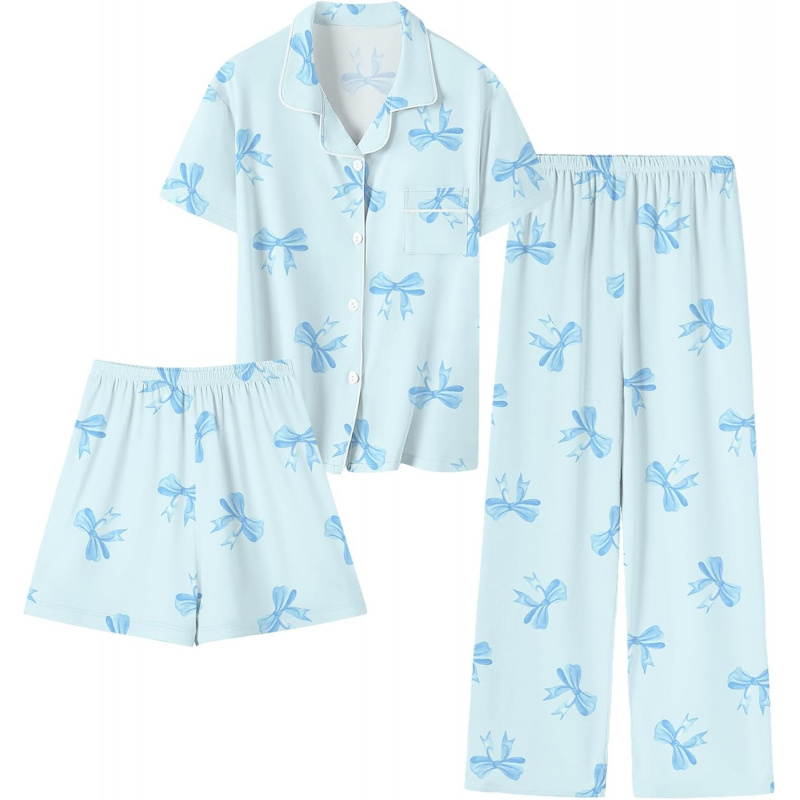 Girls Lyocell 3 Piece Pajamas Set