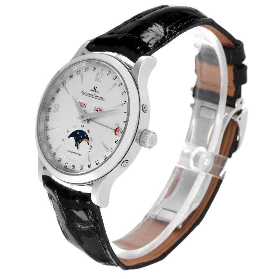 Jaeger LeCoultre Master Control Moon Steel Mens Watch 140.8.98.S Q143842A