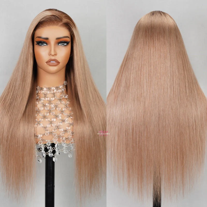 $100 OFF Code: MS100 | Megalook Cozy Blonde with Dark Roots Hair Barbie Pre Cut 6X5 Lace Wear Go Wigs
