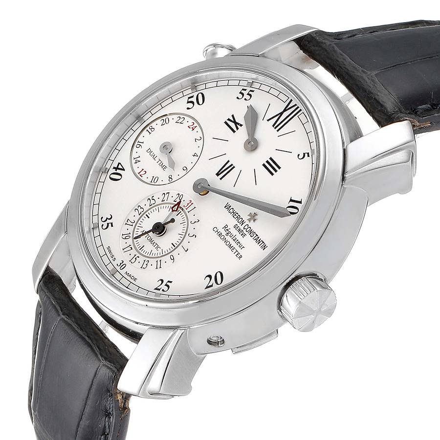 Vacheron Constantin Malte Dual Time Regulator White Gold Mens Watch 42005