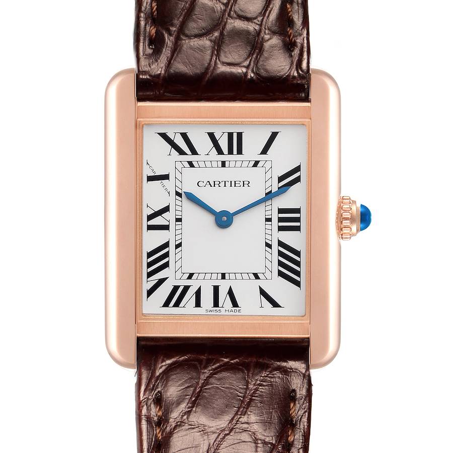 Cartier Tank Solo Silver Dial Rose Gold Steel Ladies Watch W5200024 Card