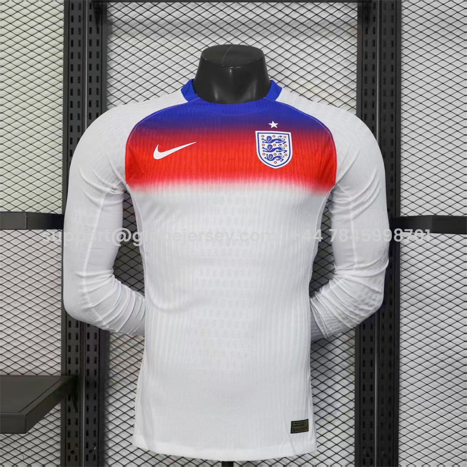 England 2025 Women's Team Home Jersey - Men's Long Sleeves Player Version