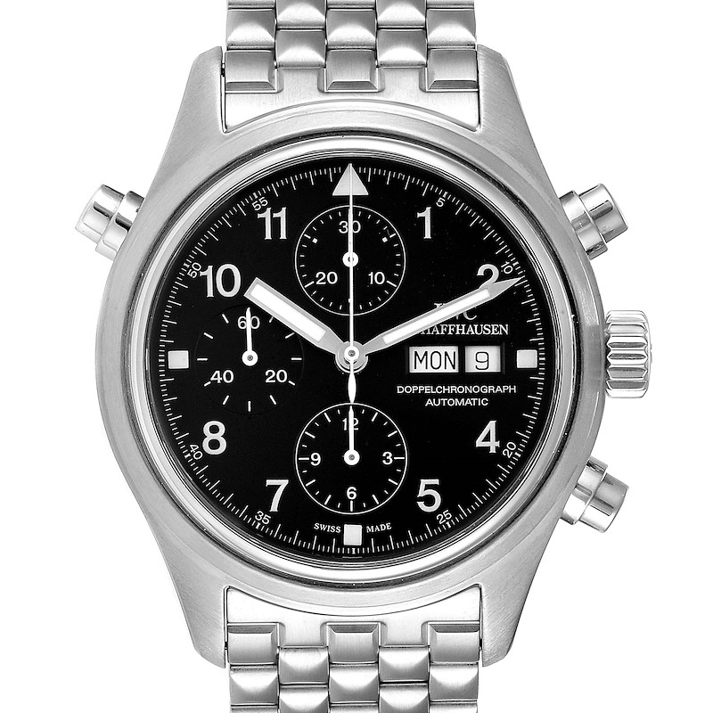 IWC Split Seconds Doppel Chronograph Steel Mens Watch IW371319