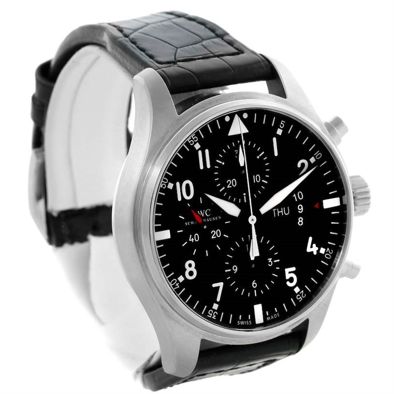 IWC Pilot Black Dial Chronograph Automatic Mens Watch IW377701