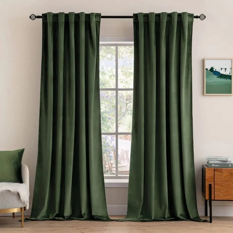 Custom Velvet Luxury Blackout Curtains  (2 Panels) - Back Tab & Rod Pocket