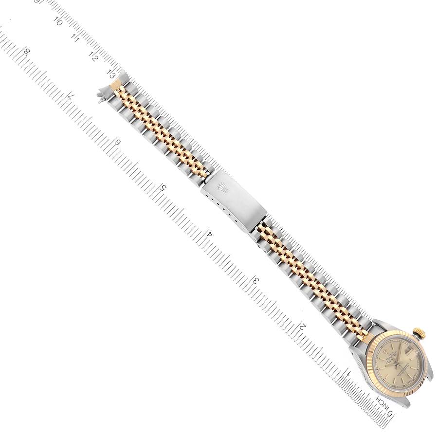 Rolex Datejust Steel Yellow Gold Champagne Dial Ladies Watch 69173