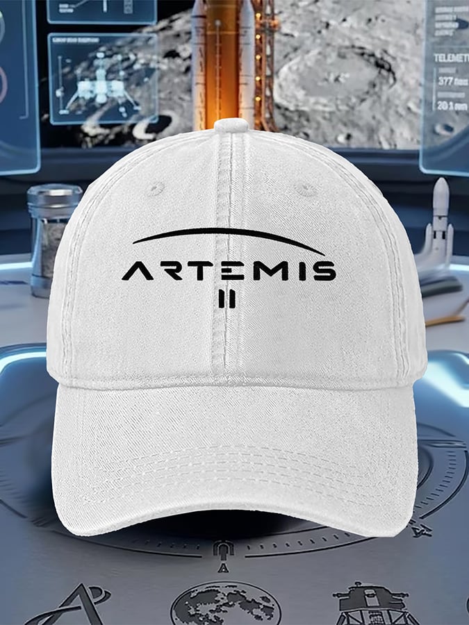 Unisex  Artemis II  Print  Washed Cotton Cap