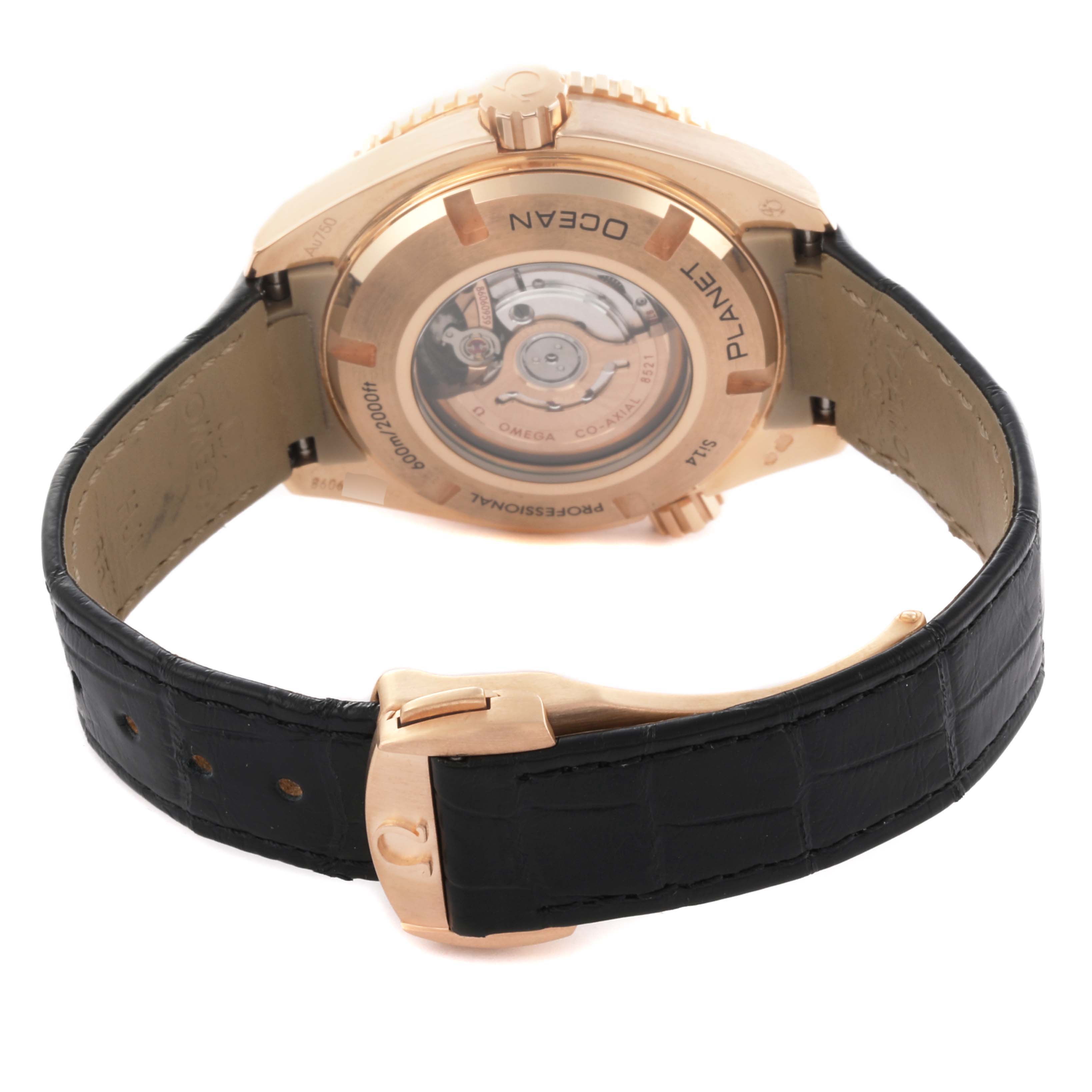 Omega Seamaster Planet Ocean Rose Gold Diamond Watch 37.5 MM 232.58.38.20.01.001 BoxCard