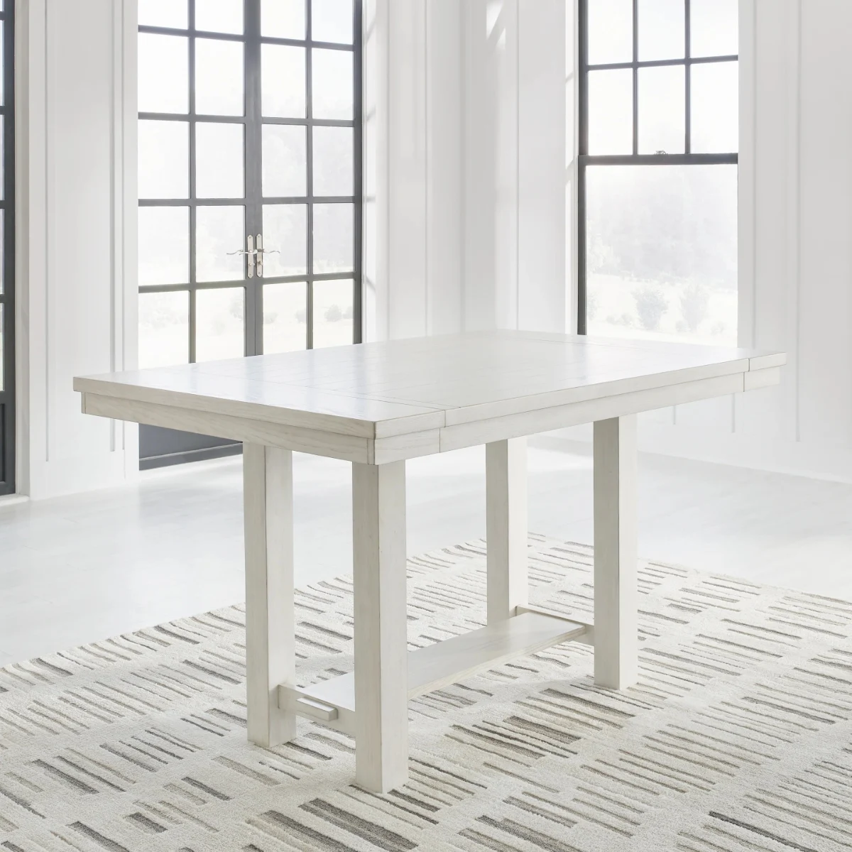 Antique White Rustic Counter Height Dining Set