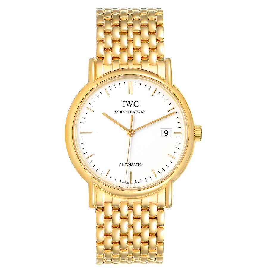 IWC Portofino Automatic White Dial Yellow Gold Mesh Bracelet Yellow Gold Mens Watch IW925101