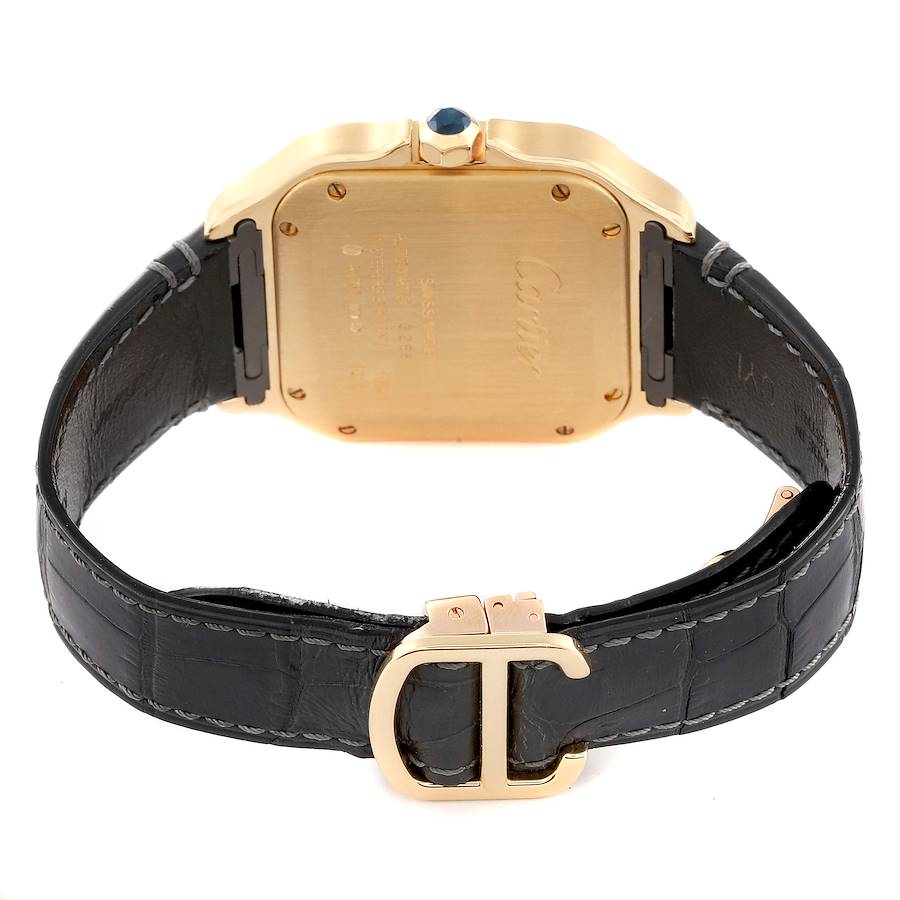Cartier Santos Midsize Yellow Gold Diamond Mens Watch WJSA0008