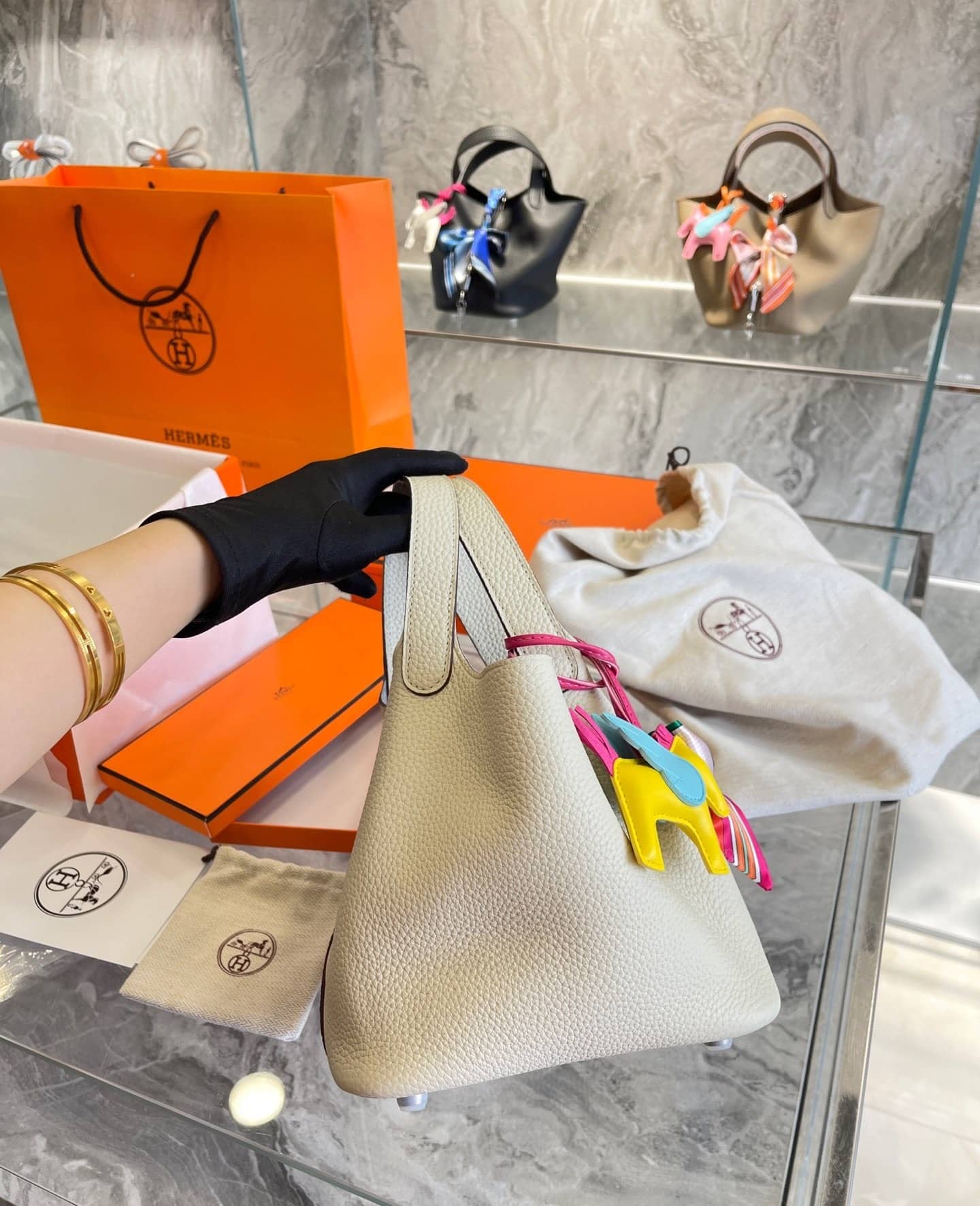 Hermes Picotin 18Cm White